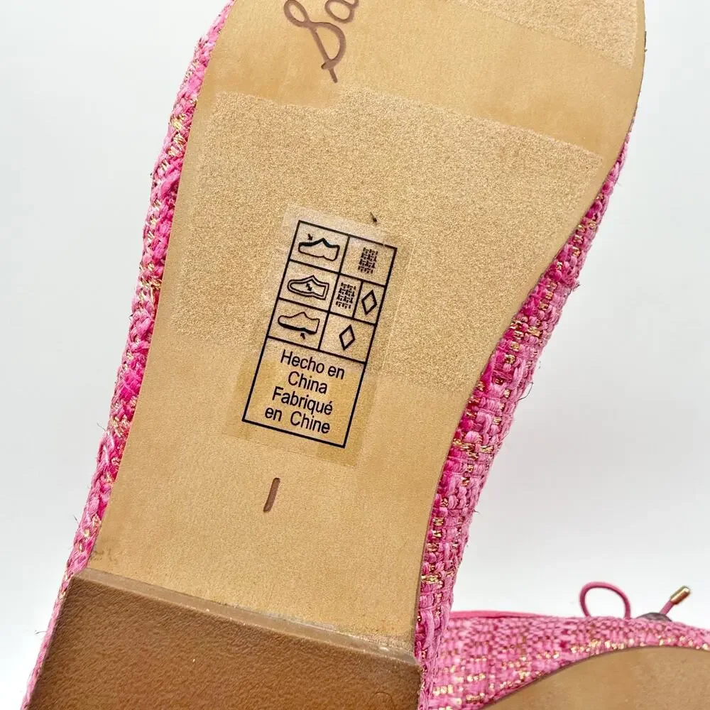 Sam Edelman Kids Felicia Ballet Flats US 1 M EU 32 Pink Vegan Leather NIB